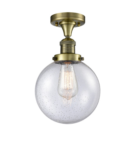 Franklin Restoration One Light Semi-Flush Mount Antique Brass