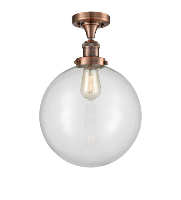 Innovations - 517-1CH-AC-G202-12 - One Light Semi-Flush Mount - Franklin Restoration - Antique Copper