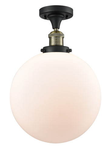 Franklin Restoration One Light Semi-Flush Mount Black Antique Brass