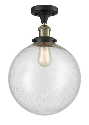 Franklin Restoration One Light Semi-Flush Mount Black Antique Brass