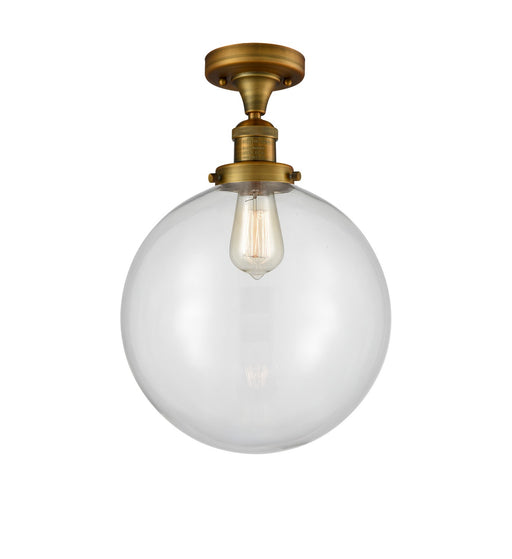 Innovations - 517-1CH-BB-G202-12 - One Light Semi-Flush Mount - Franklin Restoration - Brushed Brass