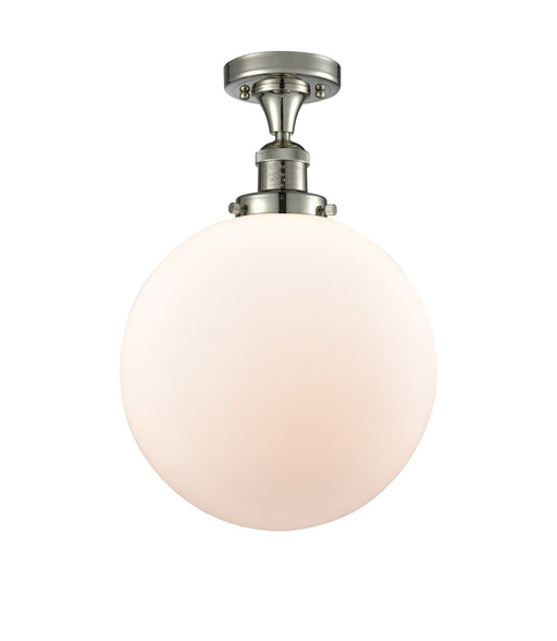 Innovations - 517-1CH-PN-G201-12 - One Light Semi-Flush Mount - Franklin Restoration - Polished Nickel