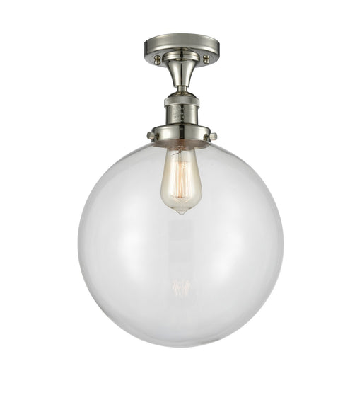 Innovations - 517-1CH-PN-G202-12 - One Light Semi-Flush Mount - Franklin Restoration - Polished Nickel
