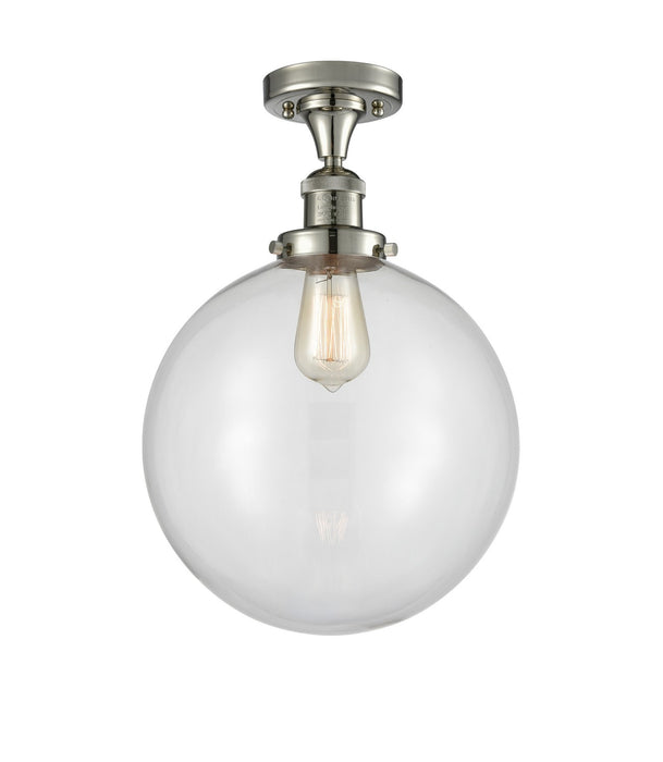 Innovations - 517-1CH-PN-G202-12 - One Light Semi-Flush Mount - Franklin Restoration - Polished Nickel