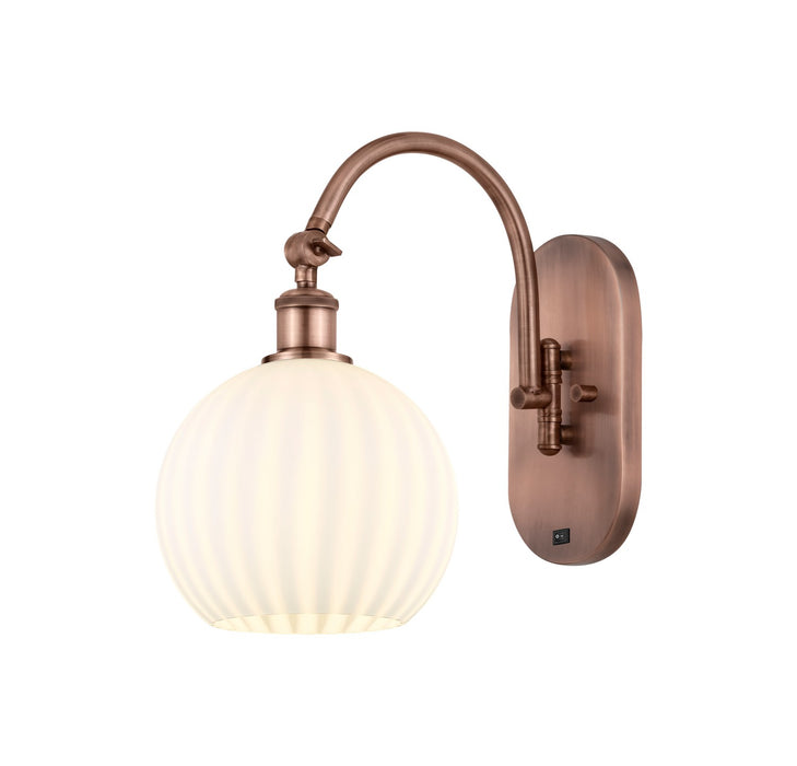Innovations - 518-1W-AC-G1217-8WV - LED Wall Sconce - Ballston - Antique Copper