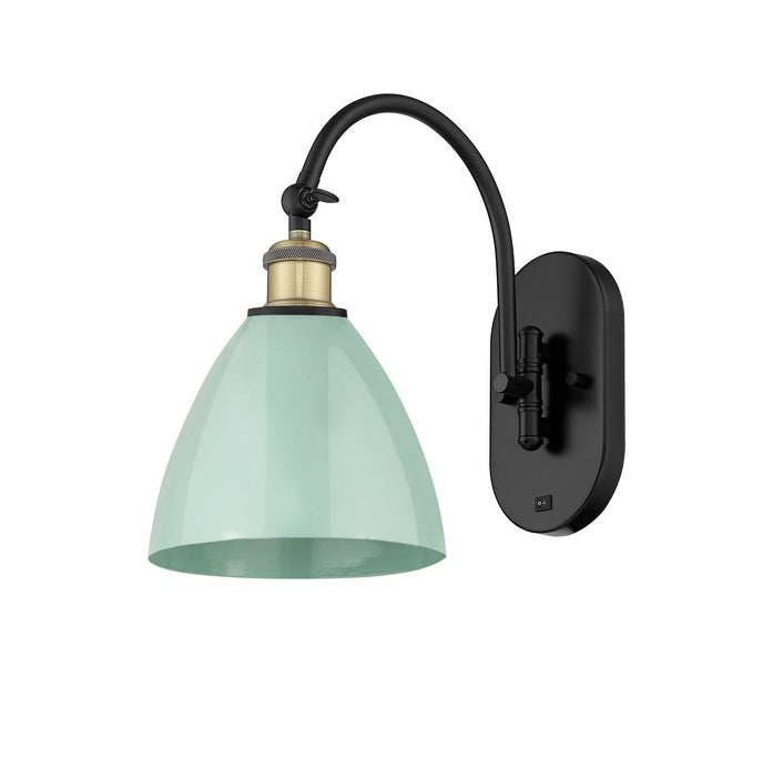 Innovations - 518-1W-BAB-MBD-75-SF - One Light Wall Sconce - Ballston - Black Antique Brass