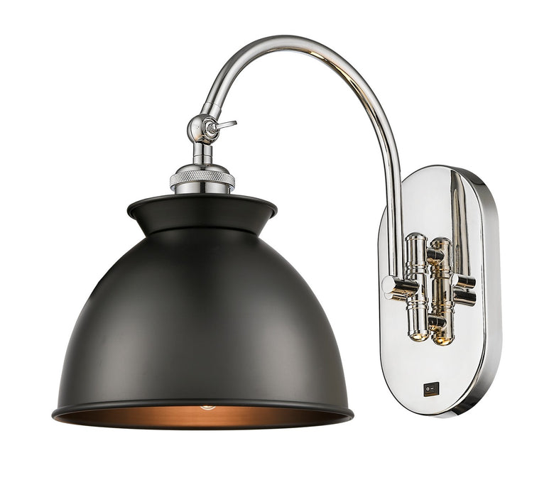 Innovations - 518-1W-PN-M14-BK - One Light Wall Sconce - Ballston - Polished Nickel