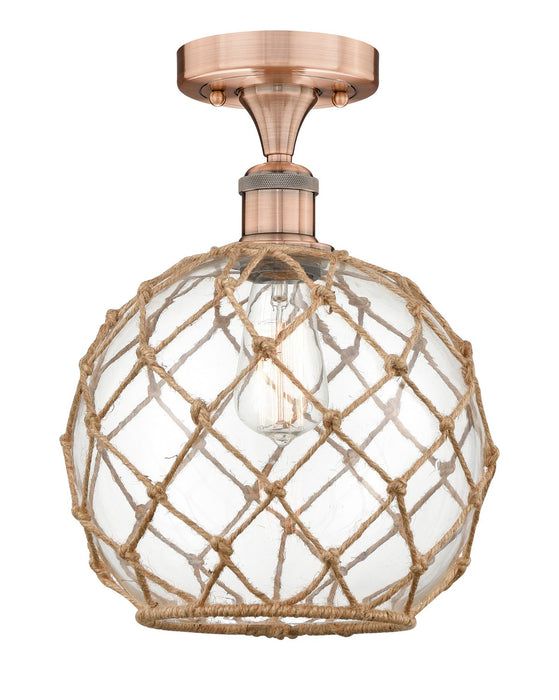 Innovations - 616-1F-AC-G122-10RB - One Light Semi-Flush Mount - Edison - Antique Copper