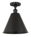 Innovations - 616-1F-BK-MBC-12-BK - One Light Semi-Flush Mount - Edison - Matte Black