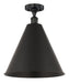 Innovations - 616-1F-BK-MBC-16-BK - One Light Semi-Flush Mount - Edison - Matte Black