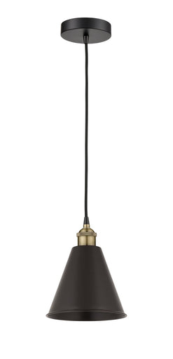 Edison One Light Mini Pendant Black Antique Brass