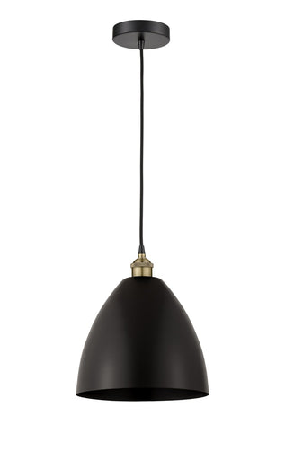 Edison One Light Mini Pendant Black Antique Brass