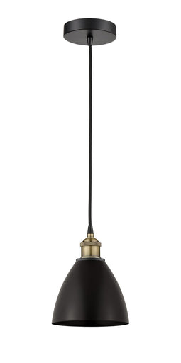 Edison One Light Mini Pendant Black Antique Brass