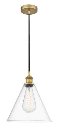 Edison One Light Mini Pendant Brushed Brass