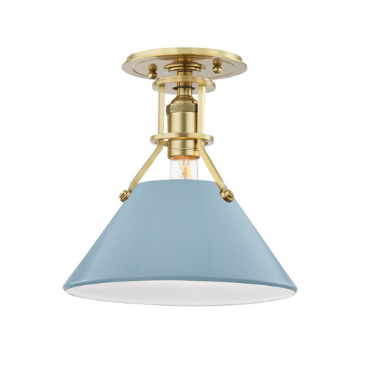 Hudson Valley - MDS353-AGB/BB - One Light Semi Flush Mount - Painted No.2 - Aged Brass/Blue Bird