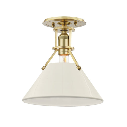 Hudson Valley - MDS353-AGB/OW - One Light Semi Flush Mount - Painted No.2 - Aged Brass/Off White