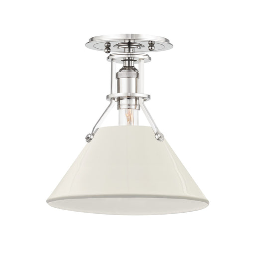 Hudson Valley - MDS353-PN/OW - One Light Semi Flush Mount - Painted No.2 - Polished Nickel/Off White