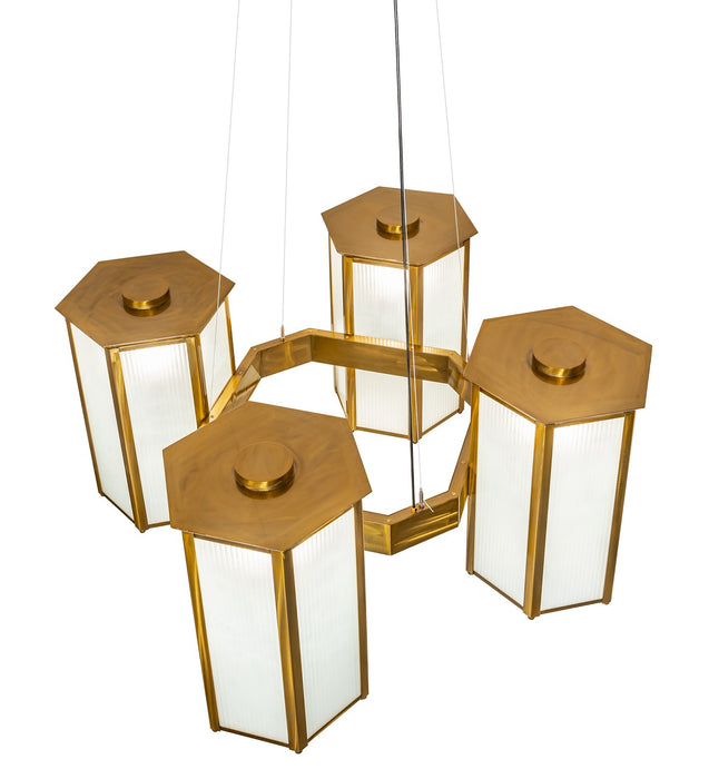 Meyda Tiffany - 263181 - Four Light Pendant - Affeton - Transparent Gold