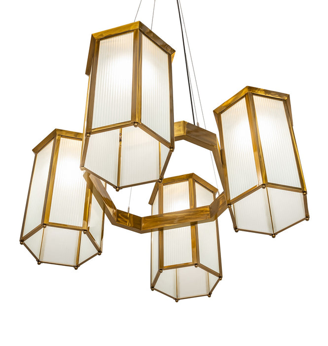 Meyda Tiffany - 263181 - Four Light Pendant - Affeton - Transparent Gold