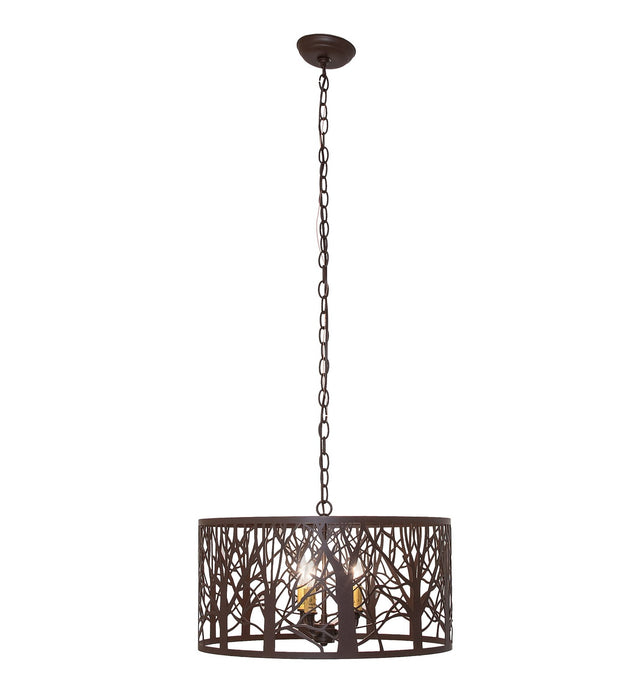 Meyda Tiffany - 270353 - Three Light Pendant - Winter Maple - Cafe Noir