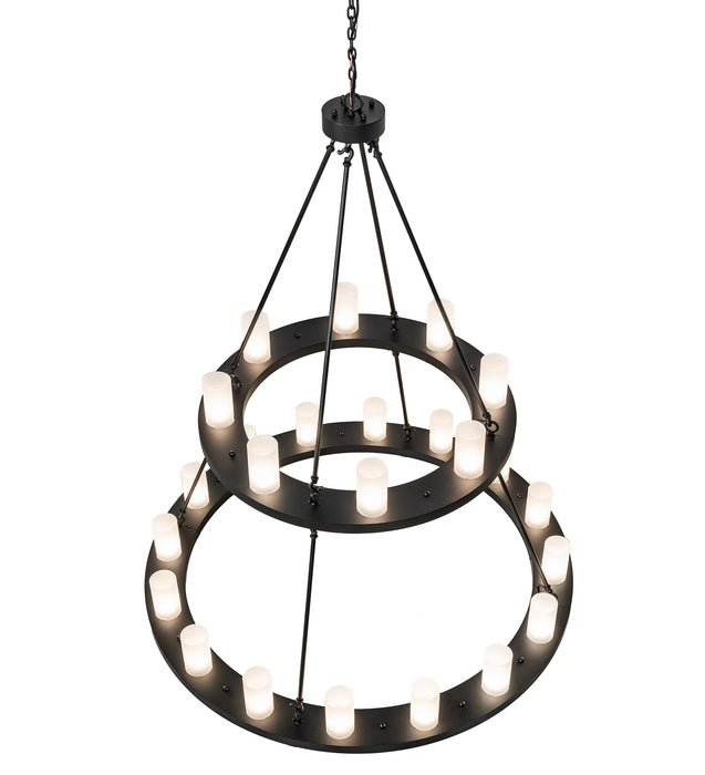 Meyda Tiffany - 270818 - 24 Light Chandelier - Loxley - Black Satin Wrought Iron