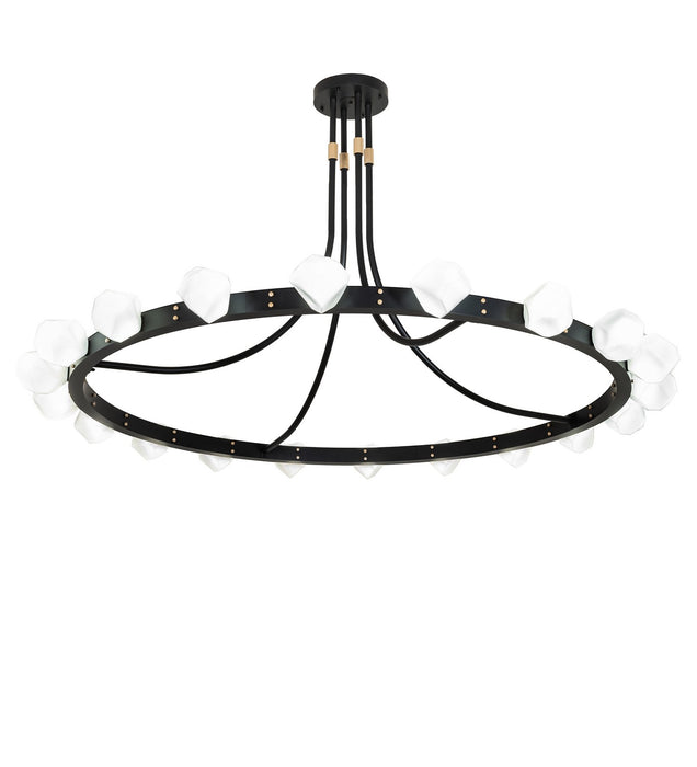 Meyda Tiffany - 272456 - LED Semi-Flushmount - Solar Black & Champagne Metallic