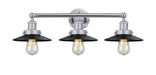 Innovations - 616-3W-PC-M6-BK - Three Light Bath Vanity - Franklin Restoration - Polished Chrome