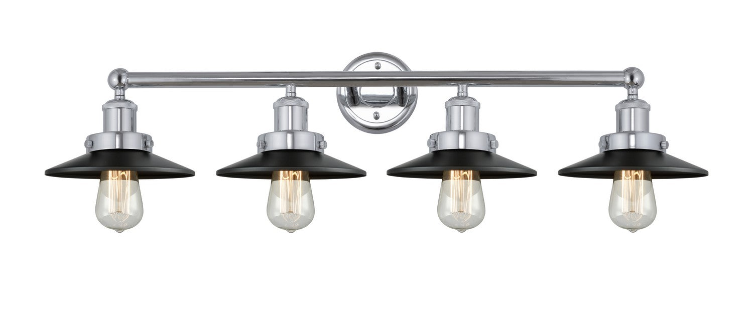 Innovations - 616-4W-PC-M6-BK - Four Light Bath Vanity - Franklin Restoration - Polished Chrome