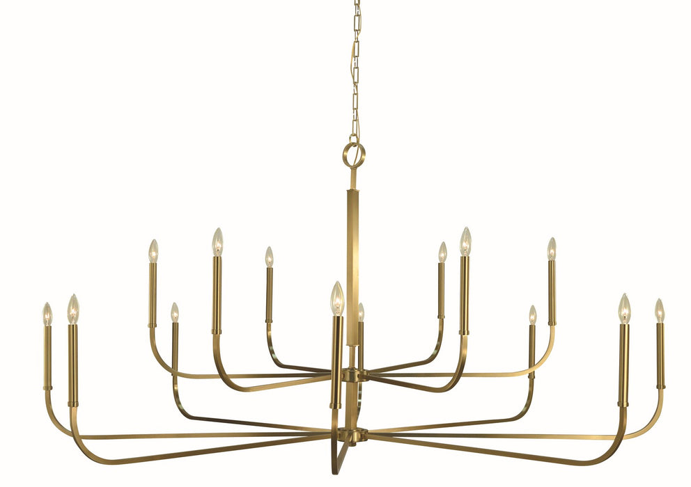 Framburg - 5870 BR - 14 Light Foyer Chandelier - Manhattan - Brushed Brass