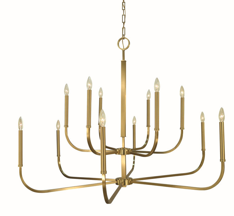 Framburg - 5872 BR - 12 Light Dining Chandelier - Manhattan - Brushed Brass