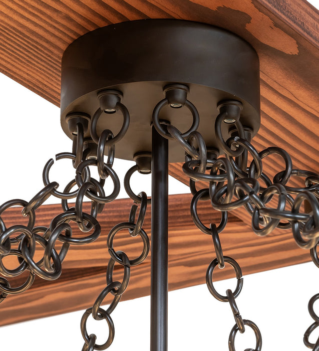 Meyda Tiffany - 267119 - Nine Light Chandelier - Pocono Pool House - Oil Rubbed Bronze & Craftsman Brown