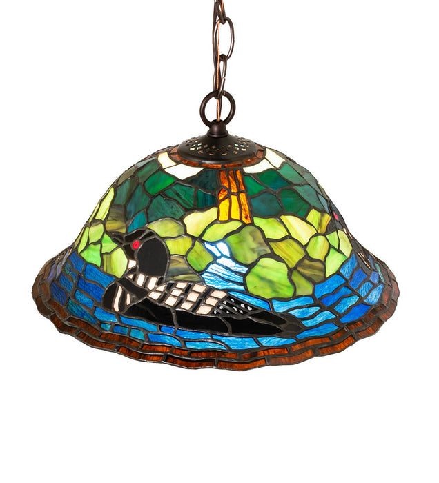 Meyda Tiffany - 267380 - One Light Pendant - Loon - Mahogany Bronze