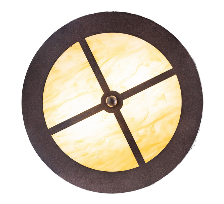 Meyda Tiffany - 268614 - Two Light Flushmount - Moose At Dusk - Distressed Rust