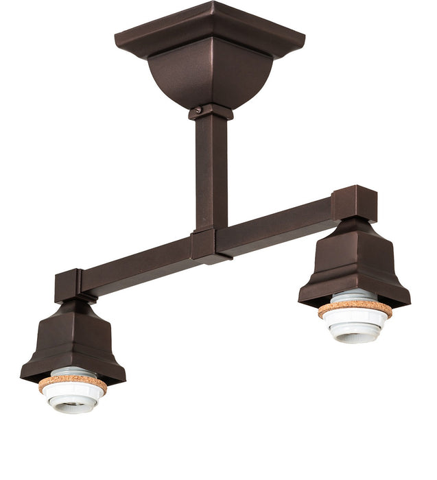 Meyda Tiffany - 269100 - Two Light Semi-Flushmount - Diamond Band Mission - Mahogany Bronze