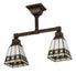 Meyda Tiffany - 269100 - Two Light Semi-Flushmount - Diamond Band Mission - Mahogany Bronze