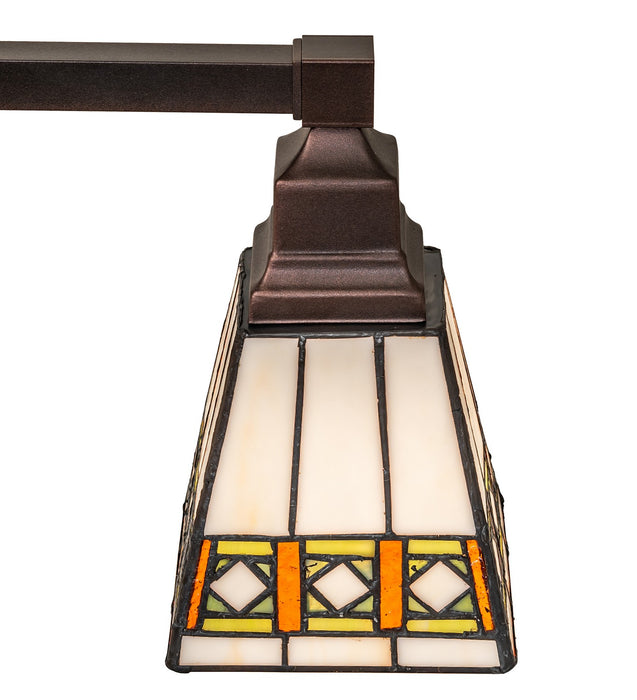 Meyda Tiffany - 269100 - Two Light Semi-Flushmount - Diamond Band Mission - Mahogany Bronze