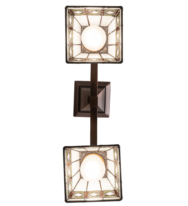 Meyda Tiffany - 269100 - Two Light Semi-Flushmount - Diamond Band Mission - Mahogany Bronze