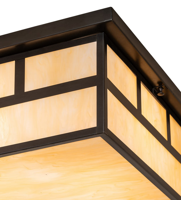 Meyda Tiffany - 269713 - Four Light Flushmount - Hyde Park - Craftsman Brown