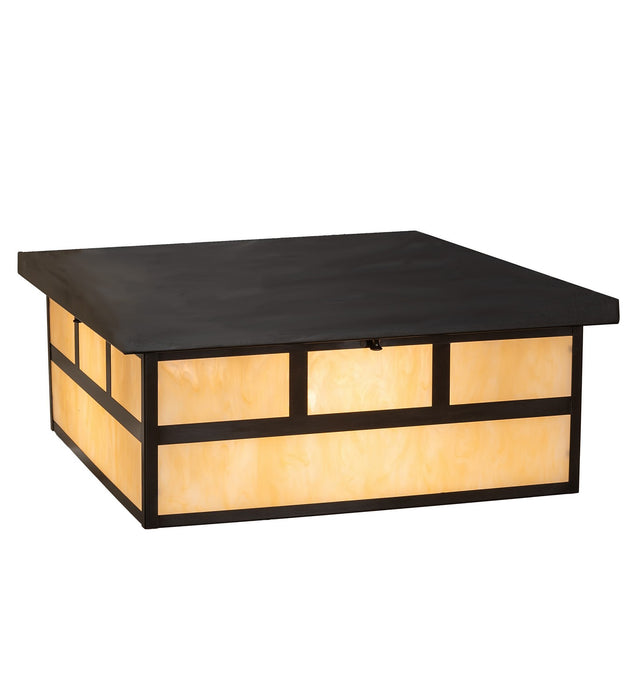 Meyda Tiffany - 269713 - Four Light Flushmount - Hyde Park - Craftsman Brown