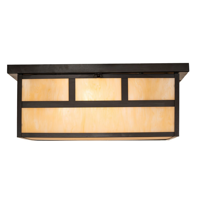 Meyda Tiffany - 269713 - Four Light Flushmount - Hyde Park - Craftsman Brown