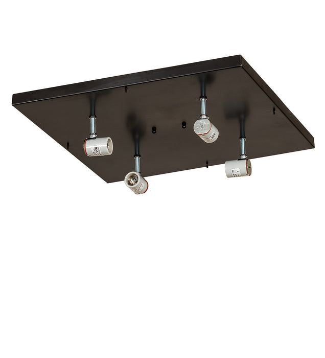Meyda Tiffany - 269713 - Four Light Flushmount - Hyde Park - Craftsman Brown