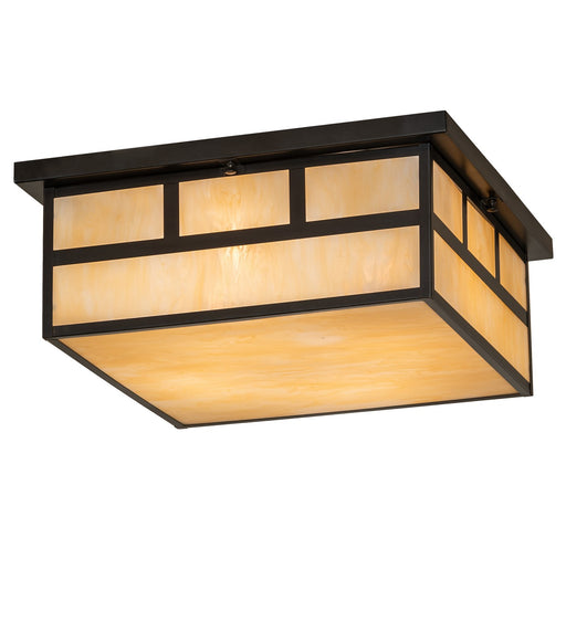 Meyda Tiffany - 269713 - Four Light Flushmount - Hyde Park - Craftsman Brown