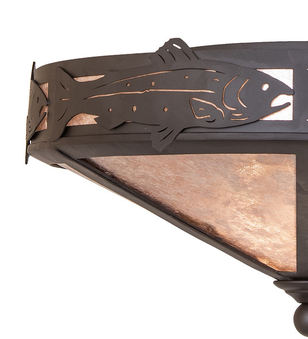 Meyda Tiffany - 270055 - Two Light Flushmount - Rainbow Trout - Oil Rubbed Bronze