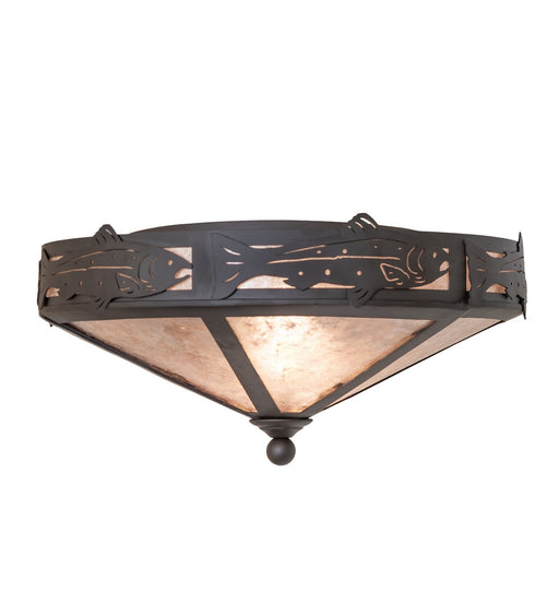 Meyda Tiffany - 270055 - Two Light Flushmount - Rainbow Trout - Oil Rubbed Bronze