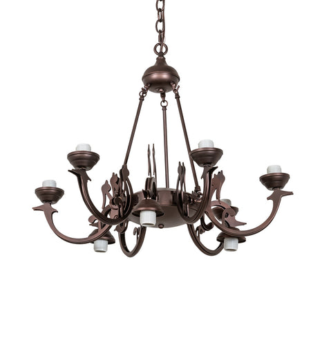 Mahogany Bronze Nine Light Chandelier Hardware