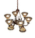 Meyda Tiffany - 270138 - Nine Light Chandelier - Tiffany Jeweled Peacock - Mahogany Bronze