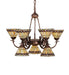 Meyda Tiffany - 270138 - Nine Light Chandelier - Tiffany Jeweled Peacock - Mahogany Bronze