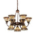 Meyda Tiffany - 270138 - Nine Light Chandelier - Tiffany Jeweled Peacock - Mahogany Bronze