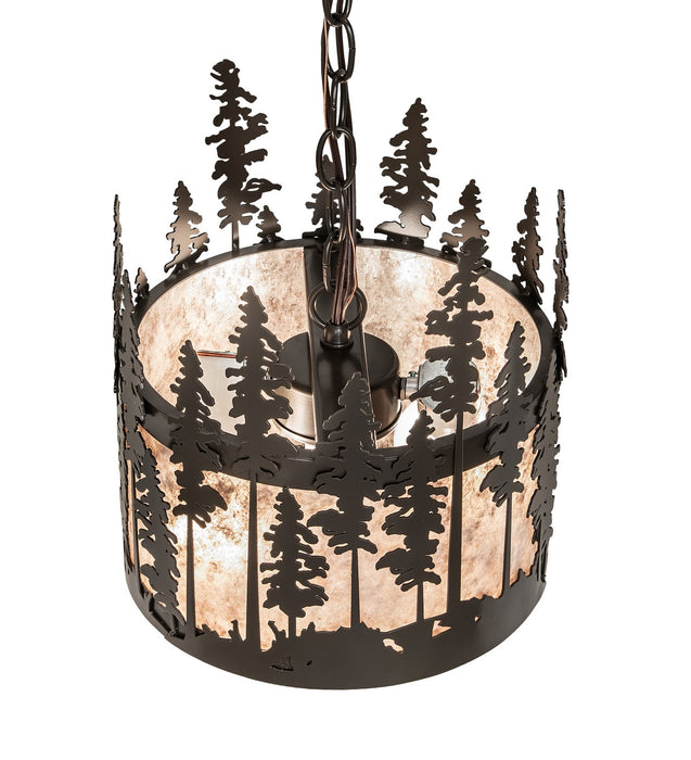 Meyda Tiffany - 270346 - Three Light Pendant - Tall Pines - Timeless Bronze