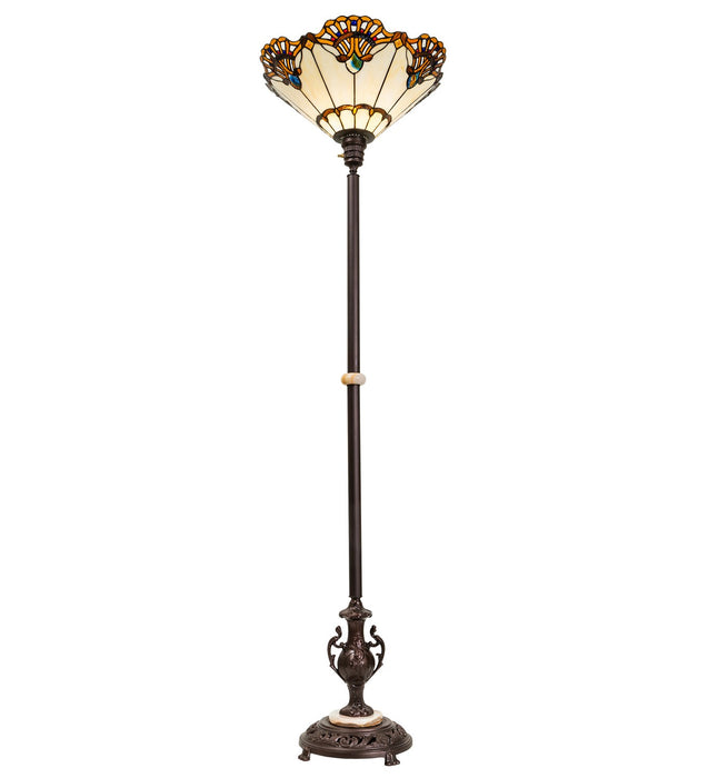 Meyda Tiffany - 271651 - One Light Torchiere - Shell With Jewels - Mahogany Bronze